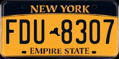 NY license plate FDU8307