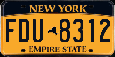 NY license plate FDU8312
