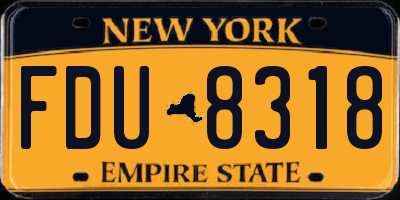 NY license plate FDU8318