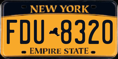 NY license plate FDU8320