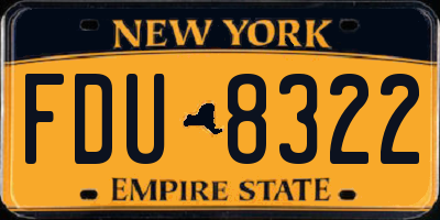 NY license plate FDU8322
