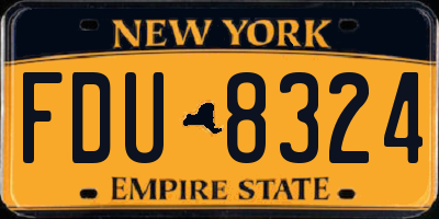 NY license plate FDU8324