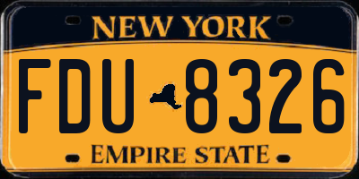 NY license plate FDU8326