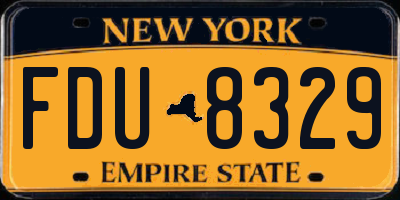 NY license plate FDU8329