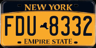 NY license plate FDU8332
