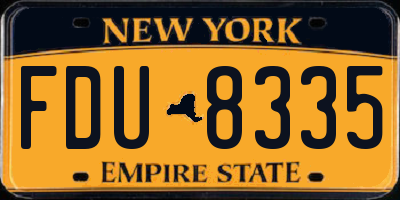 NY license plate FDU8335