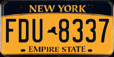 NY license plate FDU8337