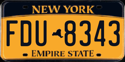NY license plate FDU8343