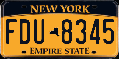 NY license plate FDU8345