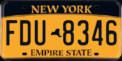 NY license plate FDU8346