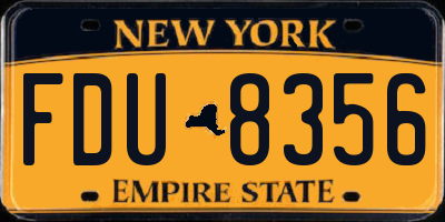 NY license plate FDU8356