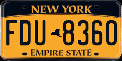 NY license plate FDU8360
