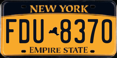 NY license plate FDU8370
