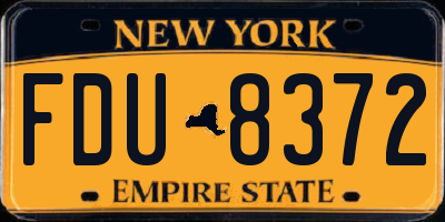 NY license plate FDU8372