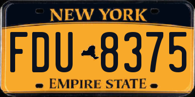 NY license plate FDU8375