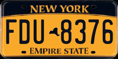 NY license plate FDU8376