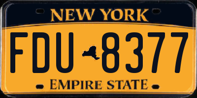 NY license plate FDU8377