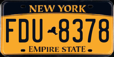 NY license plate FDU8378