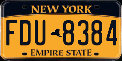 NY license plate FDU8384