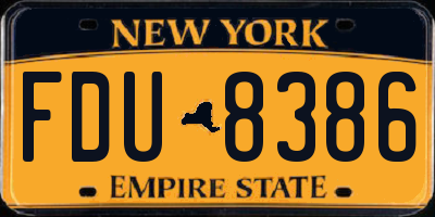 NY license plate FDU8386