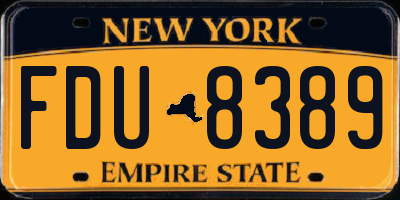 NY license plate FDU8389