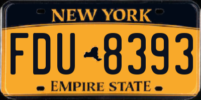NY license plate FDU8393