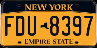NY license plate FDU8397