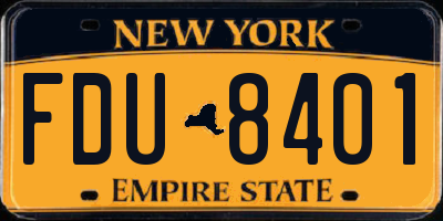 NY license plate FDU8401
