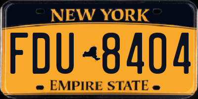 NY license plate FDU8404