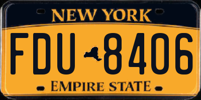NY license plate FDU8406