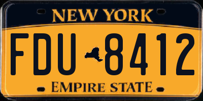 NY license plate FDU8412