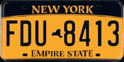 NY license plate FDU8413