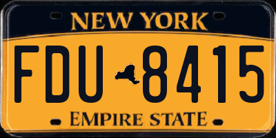 NY license plate FDU8415