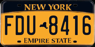 NY license plate FDU8416