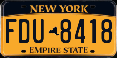 NY license plate FDU8418