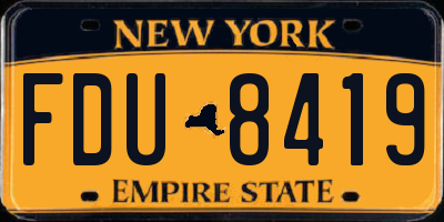 NY license plate FDU8419