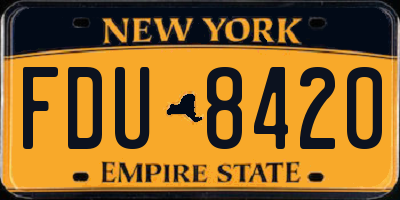 NY license plate FDU8420