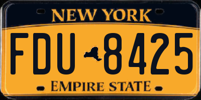 NY license plate FDU8425