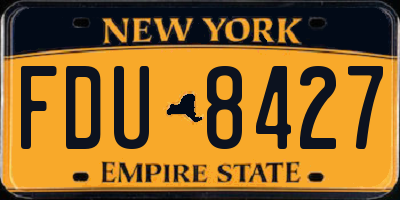 NY license plate FDU8427