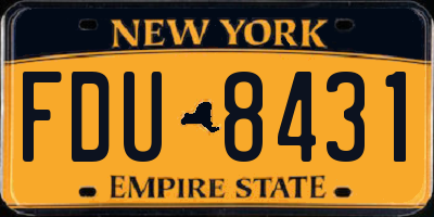 NY license plate FDU8431
