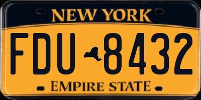 NY license plate FDU8432