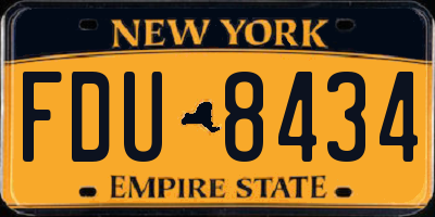 NY license plate FDU8434
