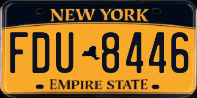 NY license plate FDU8446