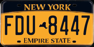 NY license plate FDU8447