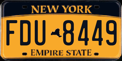 NY license plate FDU8449