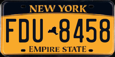 NY license plate FDU8458