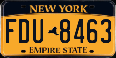 NY license plate FDU8463