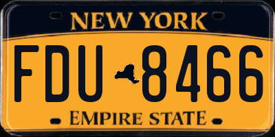NY license plate FDU8466