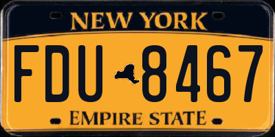 NY license plate FDU8467