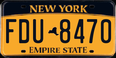 NY license plate FDU8470